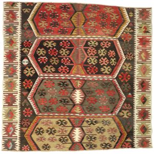 Tyrkisk vintage Yogat kelim fragment