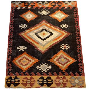 Vintage tyrkisk Cal kelim tæppe