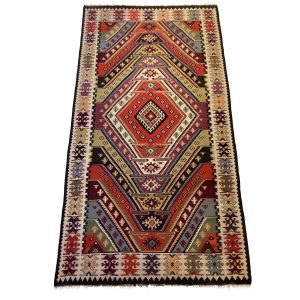 Vintage  tyrkisk Sarkoy kelim tæppe