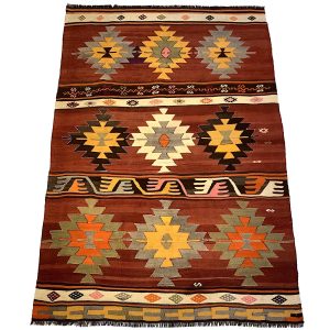 Vintage  tyrkisk Mut kelim tæppe