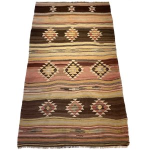 Vintage tyrkisk Denizli kelim tæppe