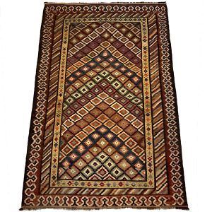 Iransk vintage Veramin / Bachtiari kelim tæppe