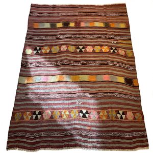 Tyrkisk vintage Ordu kelim tæppe