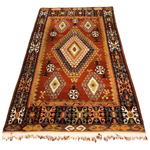 Vintage tyrkisk Cal-Denizli kelim