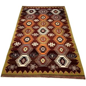 Tyrkisk vintage Denizli Kuyuhisar kelim