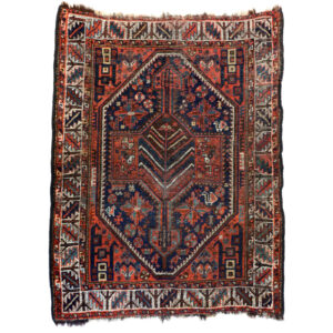 Iransk antik Afshar tæppe med bagstykke